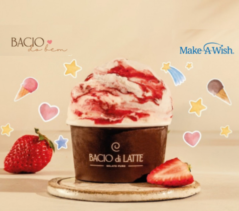 Bacio di Latte transforma o Dia do Sorvete em campanha nacional em apoio à Make-A-Wish Brasil