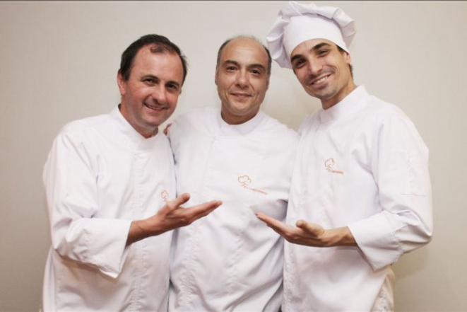Rudy Keller, Guilherme Guzella e Sandro Duarte, chefs que comandam a consultoria Eh Gastronomia. Foto: duvulgação