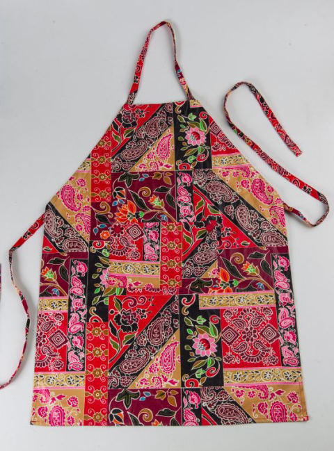 Avental com aplicação de estampa em Silkscreen