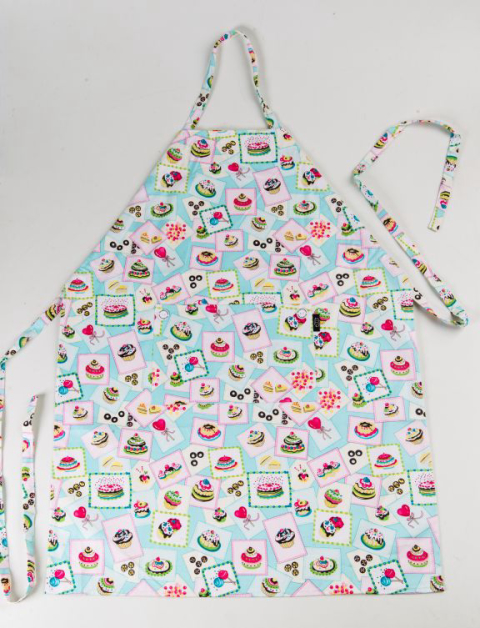 Avental emborrachado com estampa de guloseimas