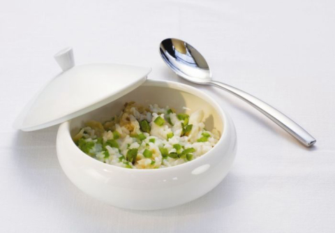 Arroz de bacalhau com hortelã