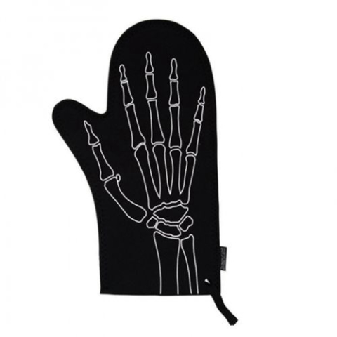 Luva com desenho de esqueleto