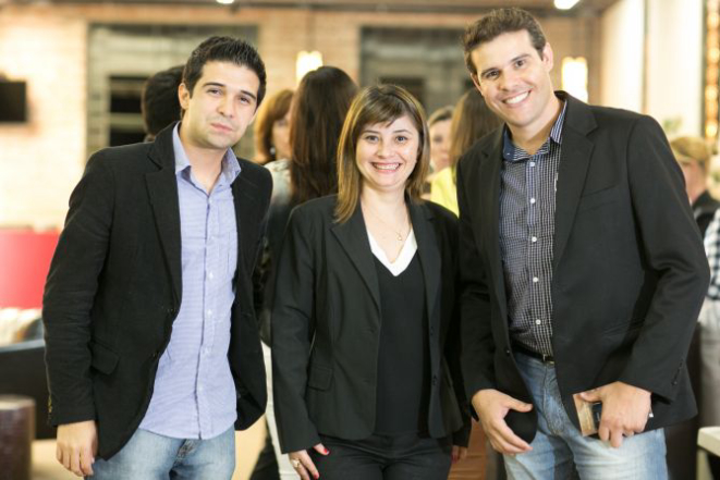 Deise de Campo, Editora do Bom Gourmet, com Jaderson Galhardo e Luiz Stabelini da Cini Bebidas. Foto: Rubens Nemitz