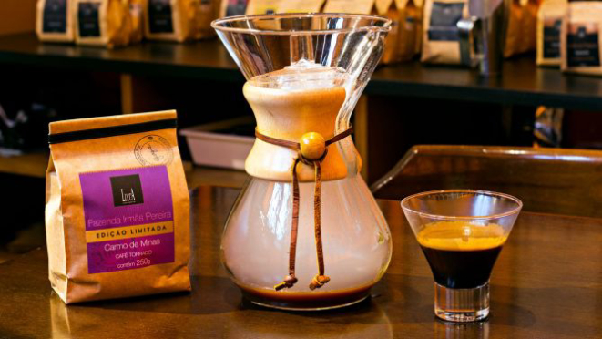 No Lucca, o menu do festival contempla um drinque quente. Essa foi a bebida que ganhou o campeonato brasileiro de Coffee in Good Spirits. A criação é do barista Eduardo Scorsin. Foto: Divulgação.