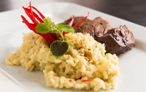 Risoto de maçã verde com gorgonzola