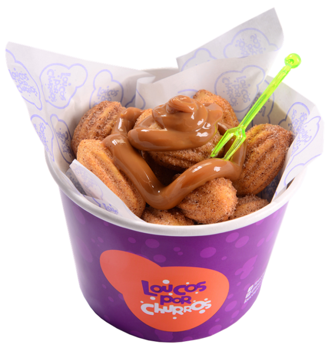 Pops churros, uma porção de 12 minichurros custa R$ 8,90. Foto: Divulgação