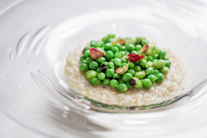 Risoto com ervilhas. Foto: Divulgação