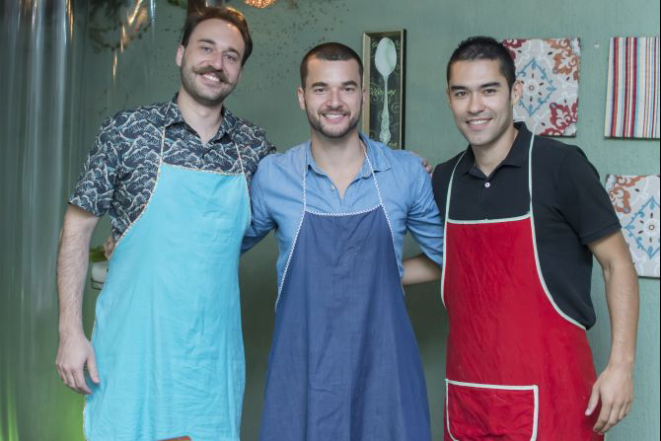 Da esquerda para direita, Marco Knabben, Rodrigo Vodola e s Rafael Marques. sócios da plataforma Chef23. Foto:divulgação.