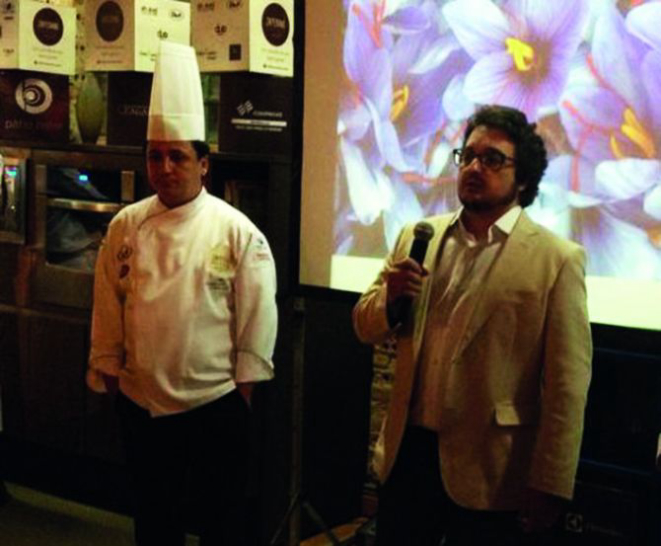 Chef Eudemar Cavalcanti e Marcelo Monteiro, da Zafferano, durante lançamento da empresa de eventos. 