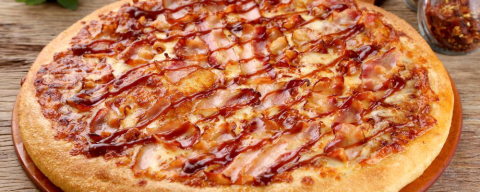 Tem pizzas com bacon no Festival Bom Gourmet