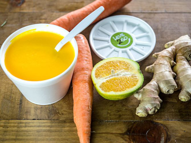 Sopa de cenoura, gengibre e laranja. Foto: divulgação