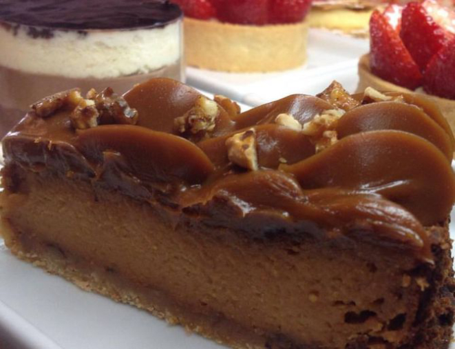 Cheesecake de nozes com doce de leite. Foto: Divulgação