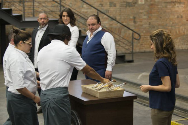 Participantes na escolha dos ingredientes da primeira prova. Foto: Comunicação Band/ Divulgação