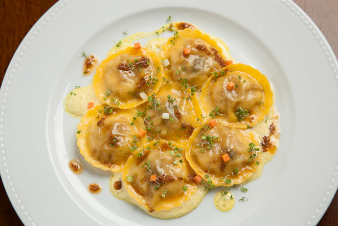 Ravioli de camarão, outra novidade do almoço do La Varenne. Foto: Vanessa Kosop.