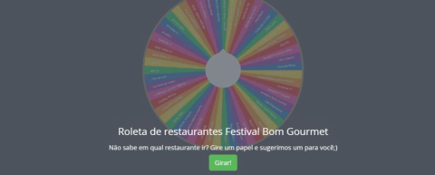 Leitor cria roleta interativa para escolher restaurante do Festival Bom Gourmet