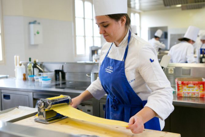 Fernanda na Alma, escola de cozinha italiana. Foto: Fernanda Zacarias/Arquivo Pessoal