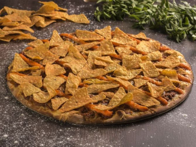 Pizza de nachos da Abaré Pizzarias (Campo Largo e Ecoville)