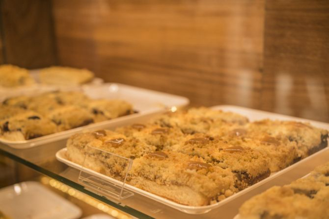 Cuca de doce de leite caseiro, um dos nove sabores da casa. (Foto: Divulgação)