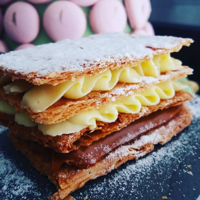 Um dos doces franceses mais encontrados nas confeitarias brasileiras, o mil folhas também está no menu da Joie Confiserie e sai por R$ 12.