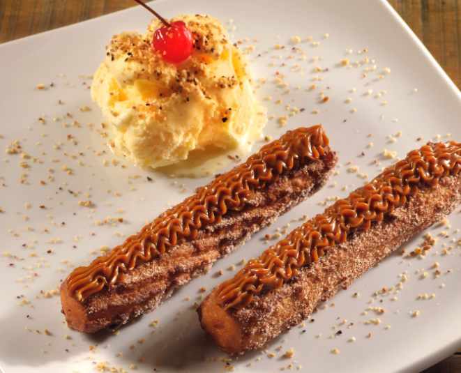 Para a sobremesa, churros de doce de leite. Foto: Divulgação/Zapata Mexican Bar