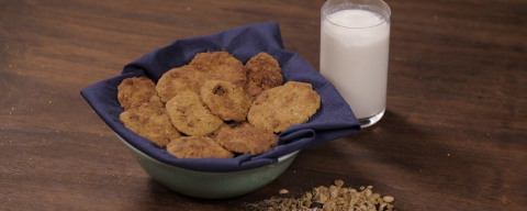 Receita de cookie de batata doce, mel e quinoa