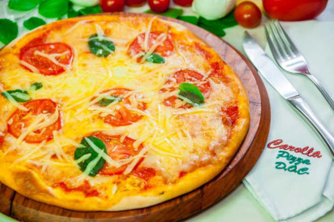 Pizza margherita da Carolla. Foto: Divulgação