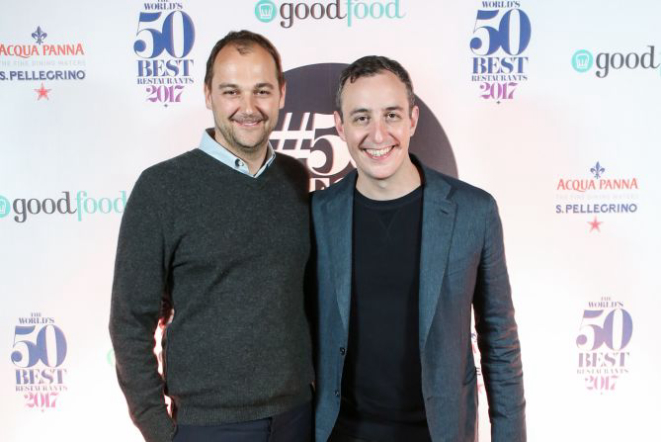 Chef Daniel Humm e o restaurateur Will Guidara, sócios do Eleven Madison Park, eleito melhor restaurante do mundo em 2017. Foto: Divulgação