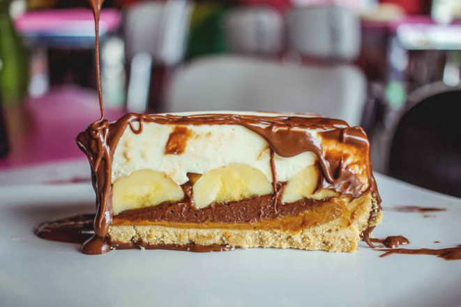 Banoffi de nutella: creme de avelã, casquinha de bolacha, doce de leite, banana e chantilly. Foto: Divulgação