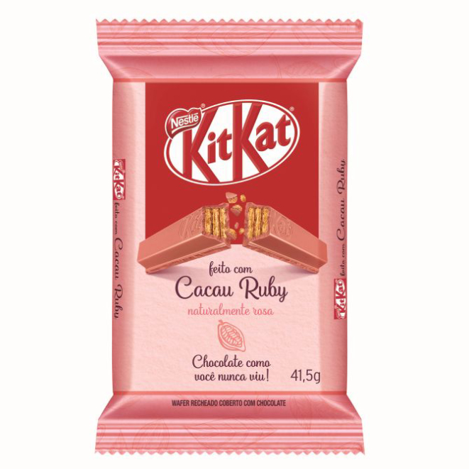 Embalagem do novo Kitkat  ruby, que será vendido no sul e no sudeste. Foto: Divulgação