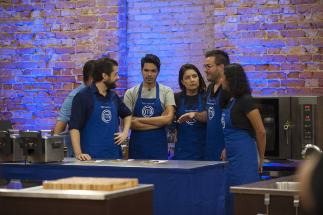 A equipe vencedora da primeira prova foi a azul. Foto: Carlos Reinis/Band/Divulgação