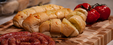 Pão recheado de alho-poró