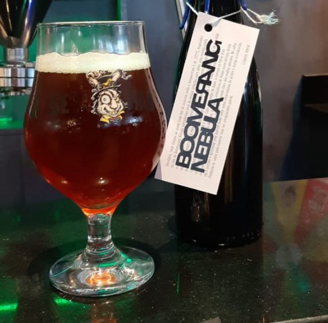 O chope de eisbock da Lunatic Brew e a garrafa da cerveja. Foto: Divulgação