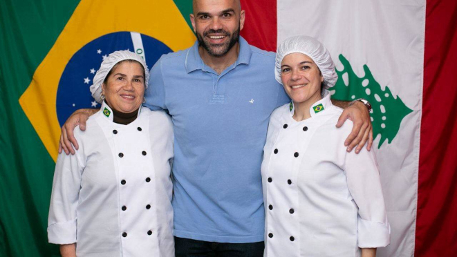 Asma, Abdo e Maha Ghandour, a essência libanesa do restaurante Baba Ghandour. 