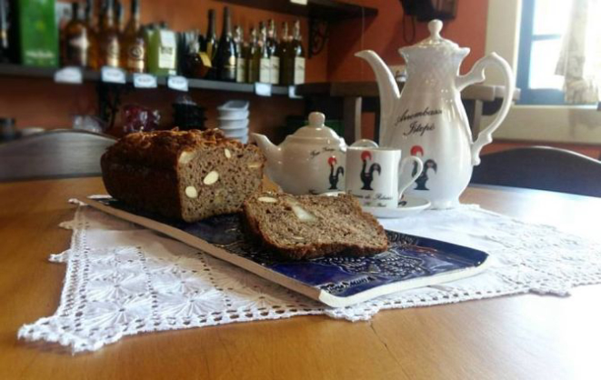 Bolo de amêndoas da casa. Foto: Divulgação