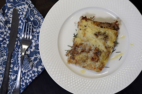 Lasanha de cordeiro da Osteria Donna Lena