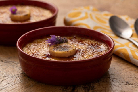 Crème Brûlée, tão fácil que qualquer um pode fazer. Tem até de banana