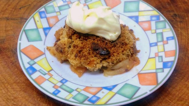 Apple crumble, a sobremesa, para fechar a noite irlandesa.