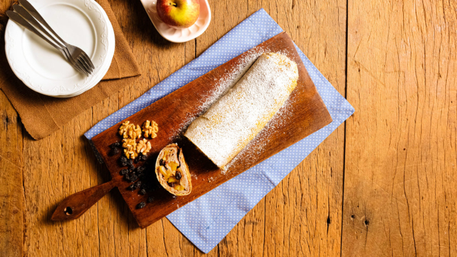 Strudel é doce tipicamente alemão.