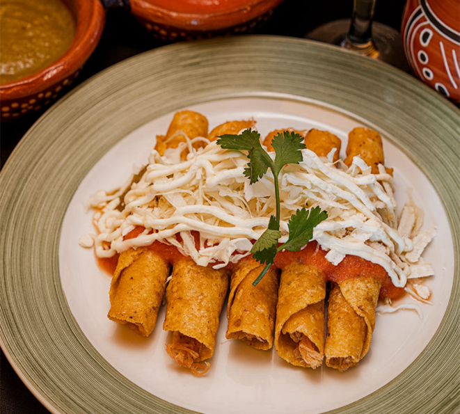 Flautas de pollo, diferentes e deliciosas. 