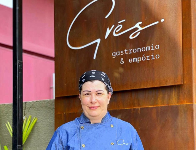 Simone Matoso, a criativa e talentosa chef do Grès Gastronomia &amp; Empório, que lançada cardápio novo para a noite. 