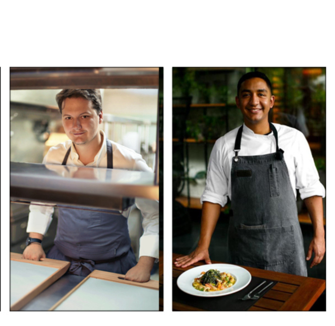 Ian Baiocci e Luan Honorato, que cozinham juntos em duas noite de comemoração de aniversário do Restaurante Nomade. 