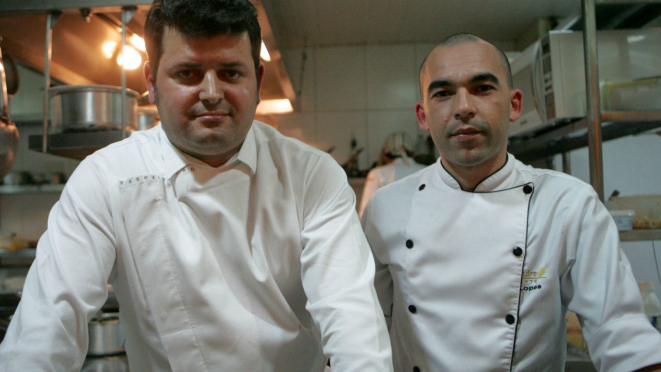 Chef Pascal Valero com Ivan Lopes, em jantar de 2008.