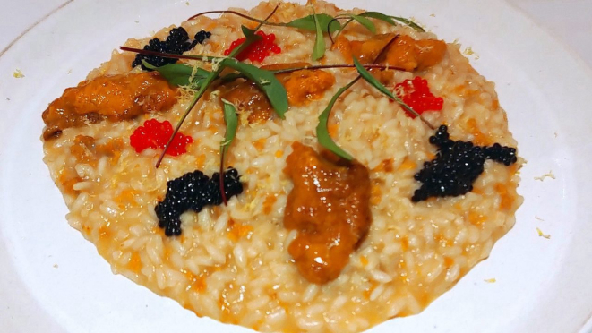 O Prato da Boa Lembrança do Ernesto Ristorante para este 2013: Risotto al ricci del mare. 