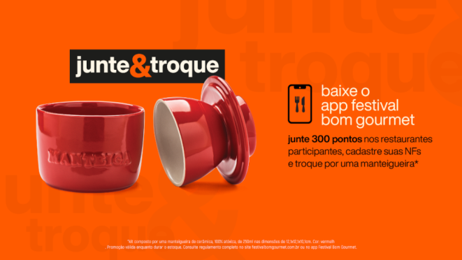 Manteigueira francesa de cerâmica (250ml) da Ceraflame, brinde da Promoção Junte e Troque da 17ª edição do Festival Bom Gourmet, em Curitiba. 