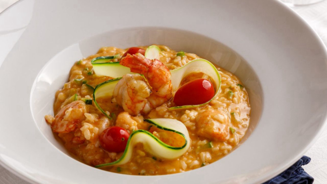 Risotto gamberi con zucchine, do Pescara.