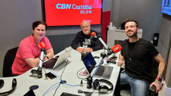 Felipe Harmata, Luiz Augusto Xavier e Junior Marcondes, na entrevista desta sexta, no CBN Sabores.