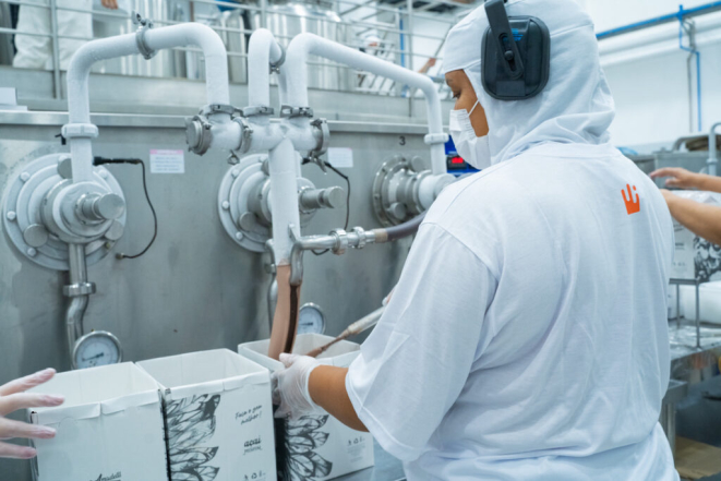 Linha de produção da Amadelli, fábrica do Grupo The Best, em Londrina. Foto: divulgação.