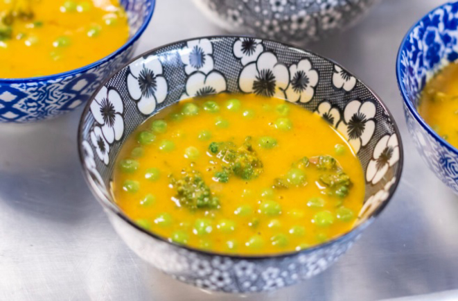 A sopa de abóbora com carnes e especiarias, de Leonardo Cabral, vencedora do concurso. Foto: Bom Gourmet