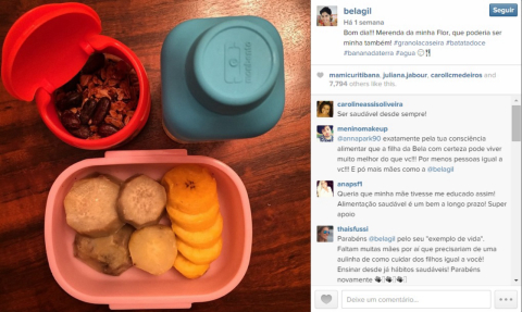 Nutricionistas avaliam a merenda da filha de Bela Gil