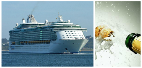 Passageira é atingida por rolha de champanhe e atrasa saída de navio da Royal Caribbean
